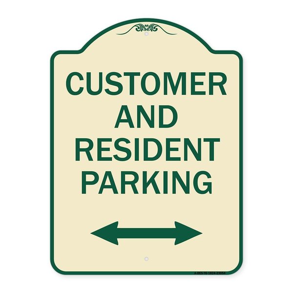 Signmission Reserved Parking Customer and Visitor Parking Heavy-Gauge Aluminum Sign, 24" x 18", TG-1824-23054 A-DES-TG-1824-23054